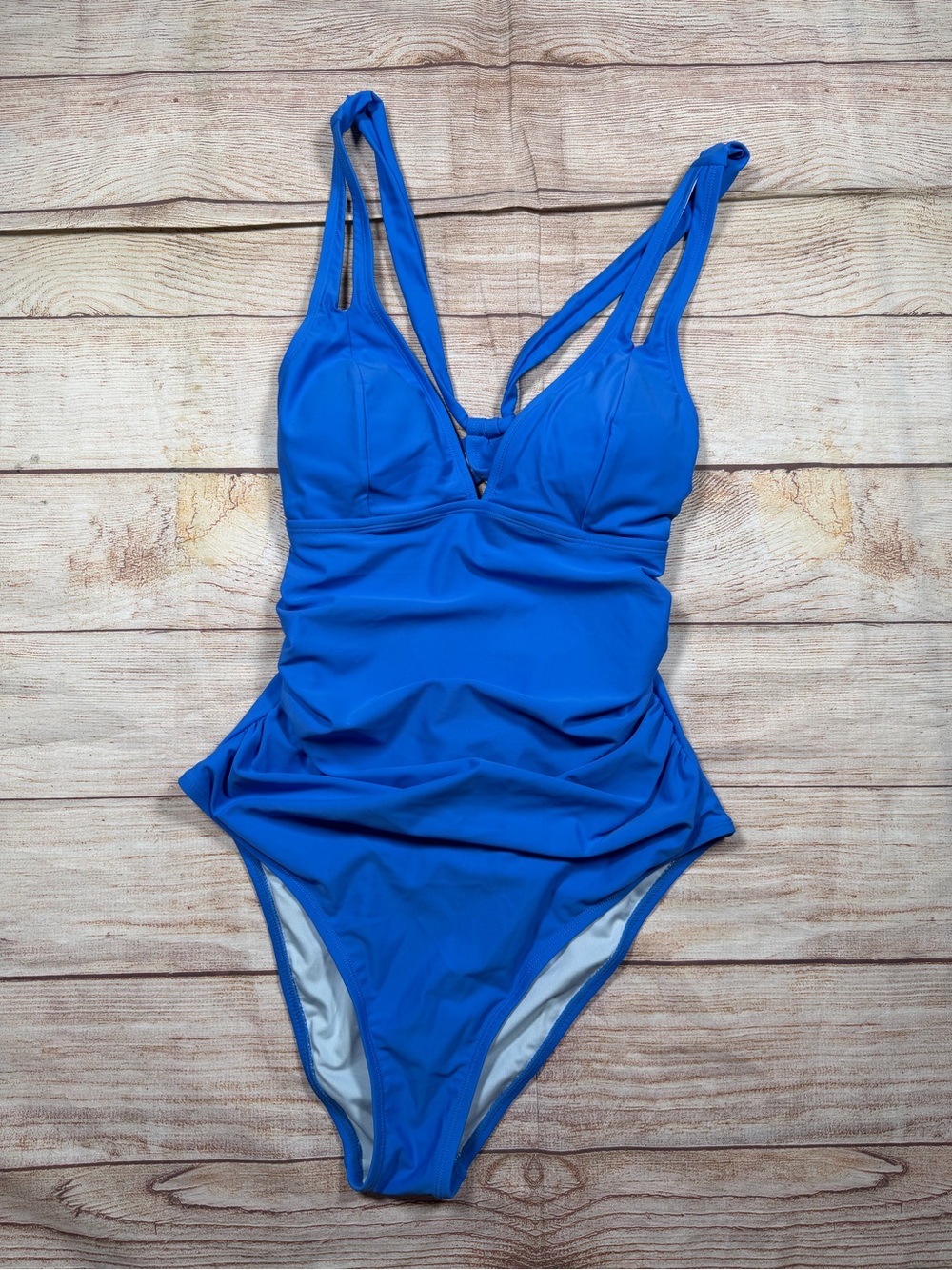 NWT Royal Blue Ruched One-Piece Swimsuit